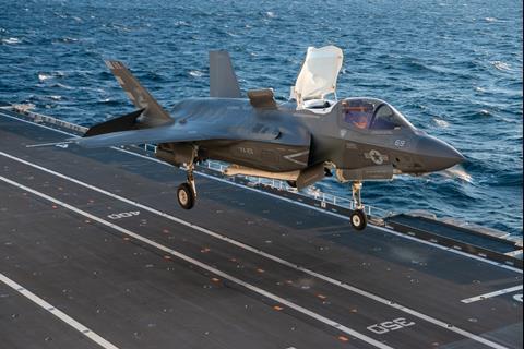 57 - F-35B conducting sea trials on the Italian Navy's ITS Cavour aircraft carrier